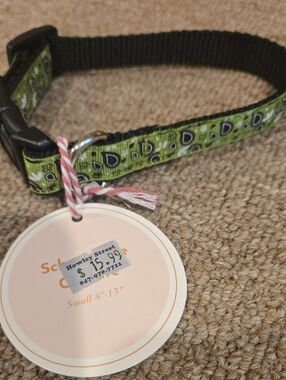 New With Tag! Green Paisley Patterned Dog Collar - Size small